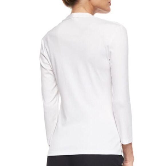 Lafayette 148 Giada Square Neck 3/4 Sleeve Top Metallic Size Small - Picture 5 of 15